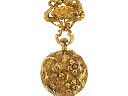 Art Nouveau Floral Chatelaine Pendant Watch For Cheap