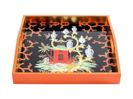 Rococo Fantasy Lacquer Square Tray Online Hot Sale