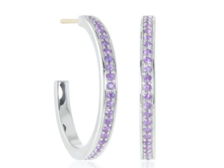 Gigi Hoop Earrings in Amethyst Sale