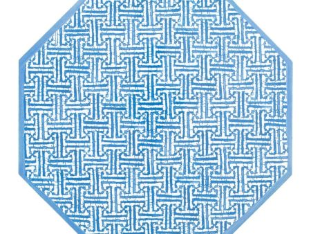 Blue Fretwork Hard Placemats, Set of 4 on Sale