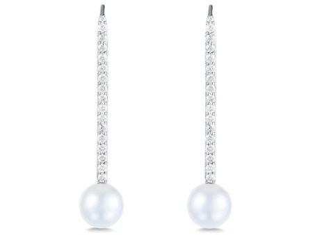 Diamond & Pearl Stick Earrings Online