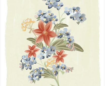 FEN608 - Forget Me Not Floral - 12x16 Sale